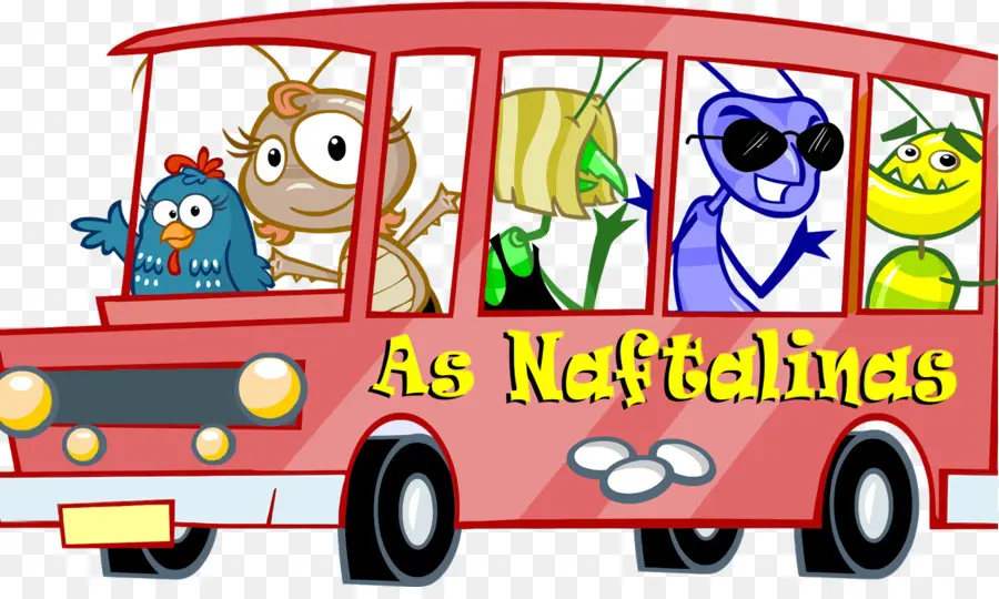 Ônibus Vermelho，Desenho Animado PNG