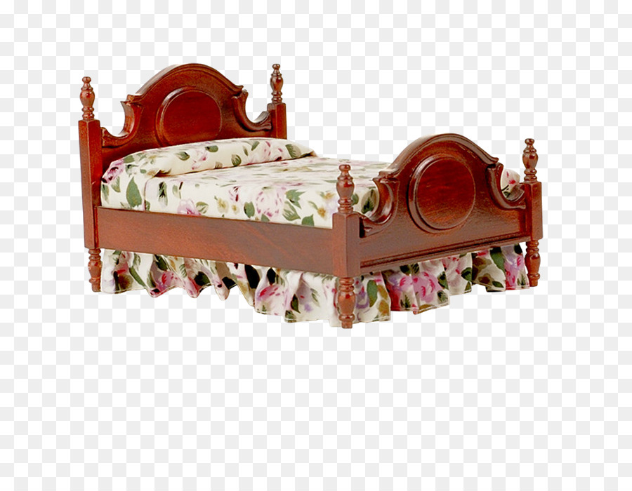 Cama De Madeira，Roupa De Cama Floral PNG