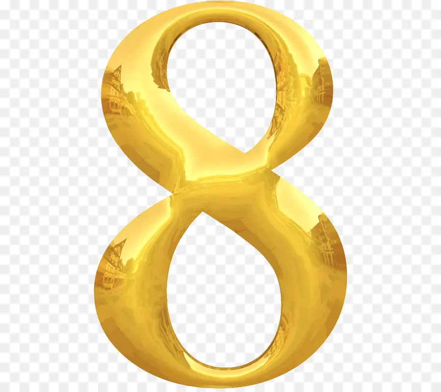 Número 8，Ouro PNG