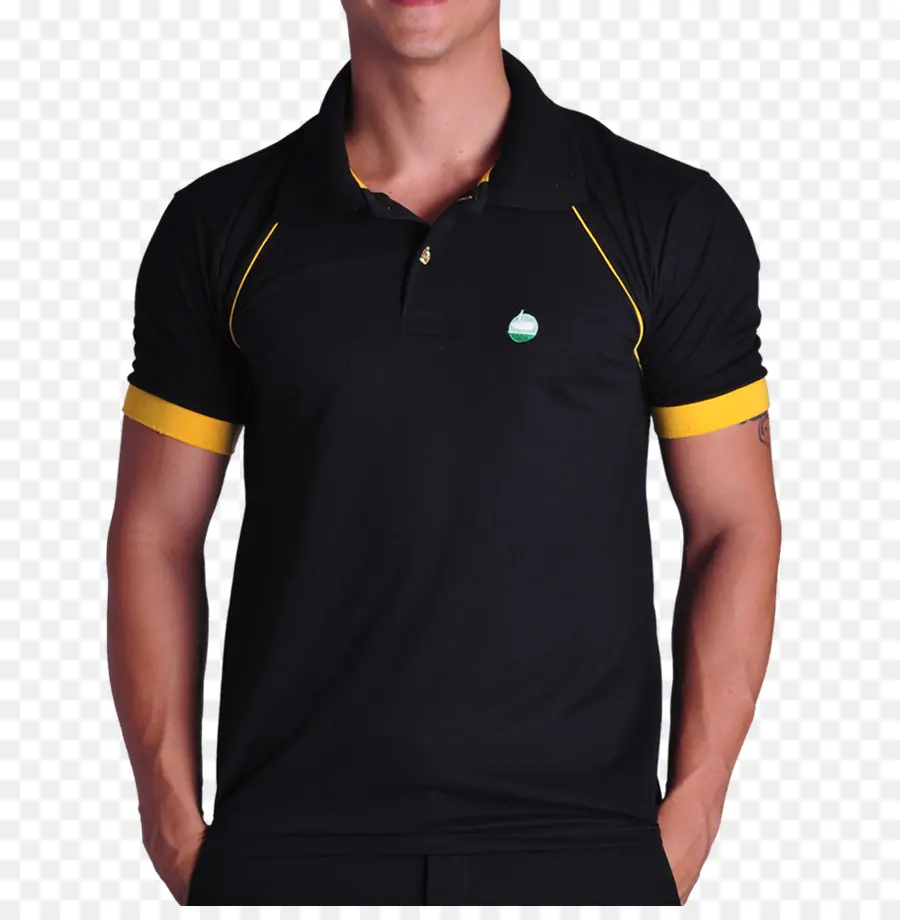 Camisa Pólo，Preto PNG