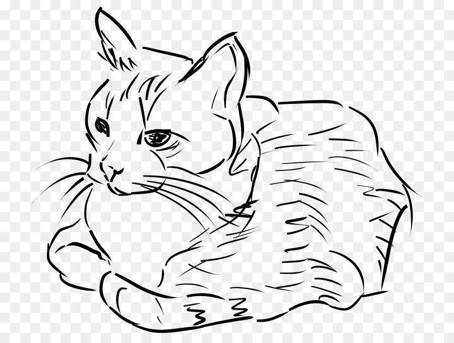 Gatinho gato linha arte desenho, gatinho, história em quadrinhos, branco  png