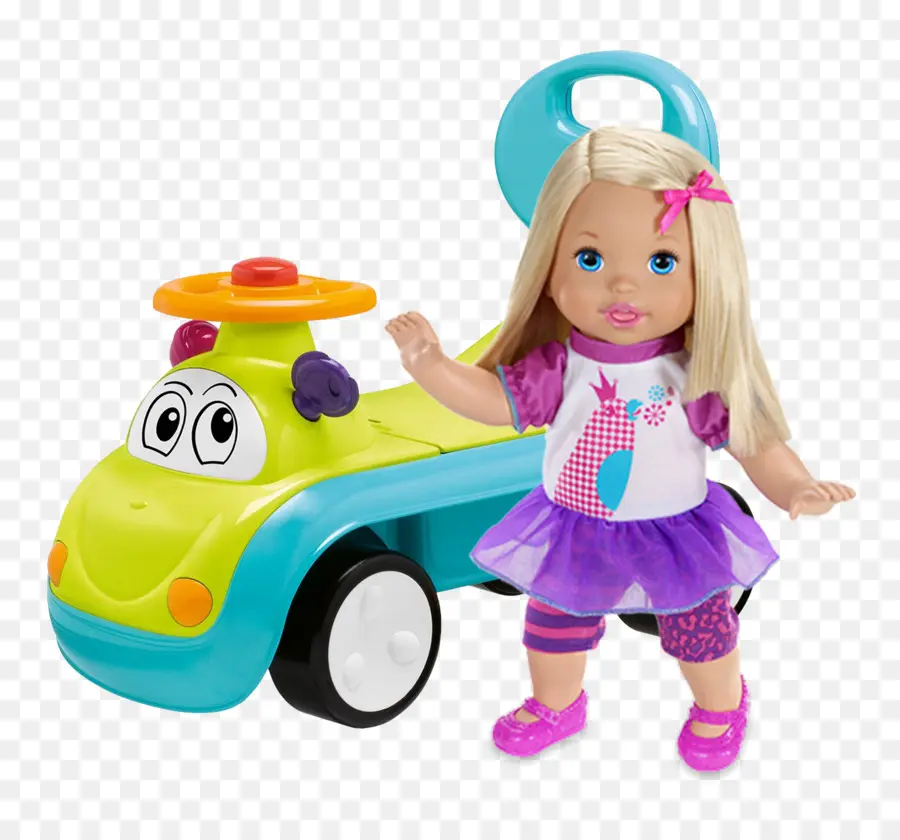 Boneca Loira Com Carro De Brinquedo，Boneca PNG