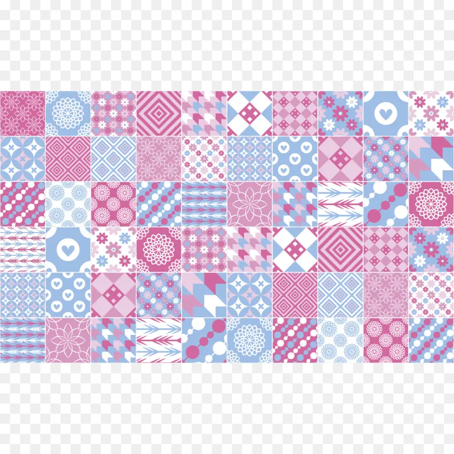 Padrões Rosa E Azul，Mosaico PNG