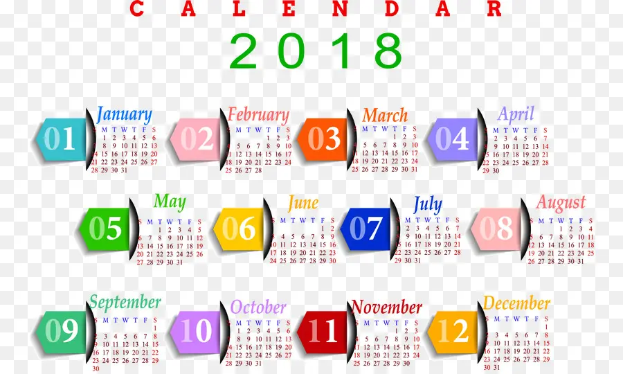 Calendário 2018，Ano PNG