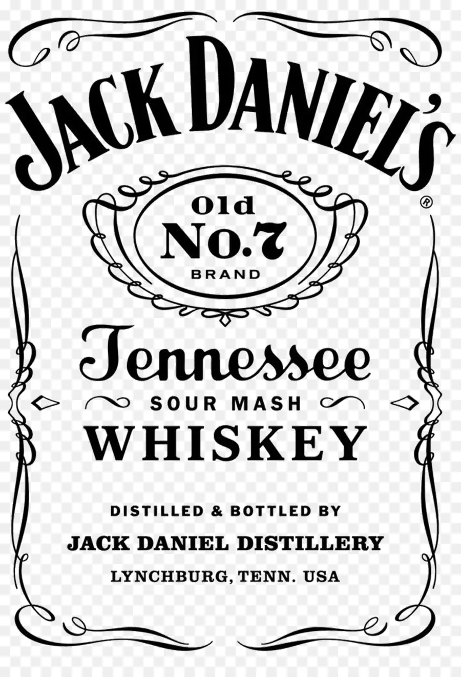 Etiqueta De Jack Daniel，Uísque PNG