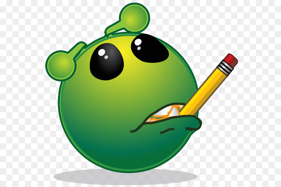 Emoji Alienígena Verde，Lápis PNG