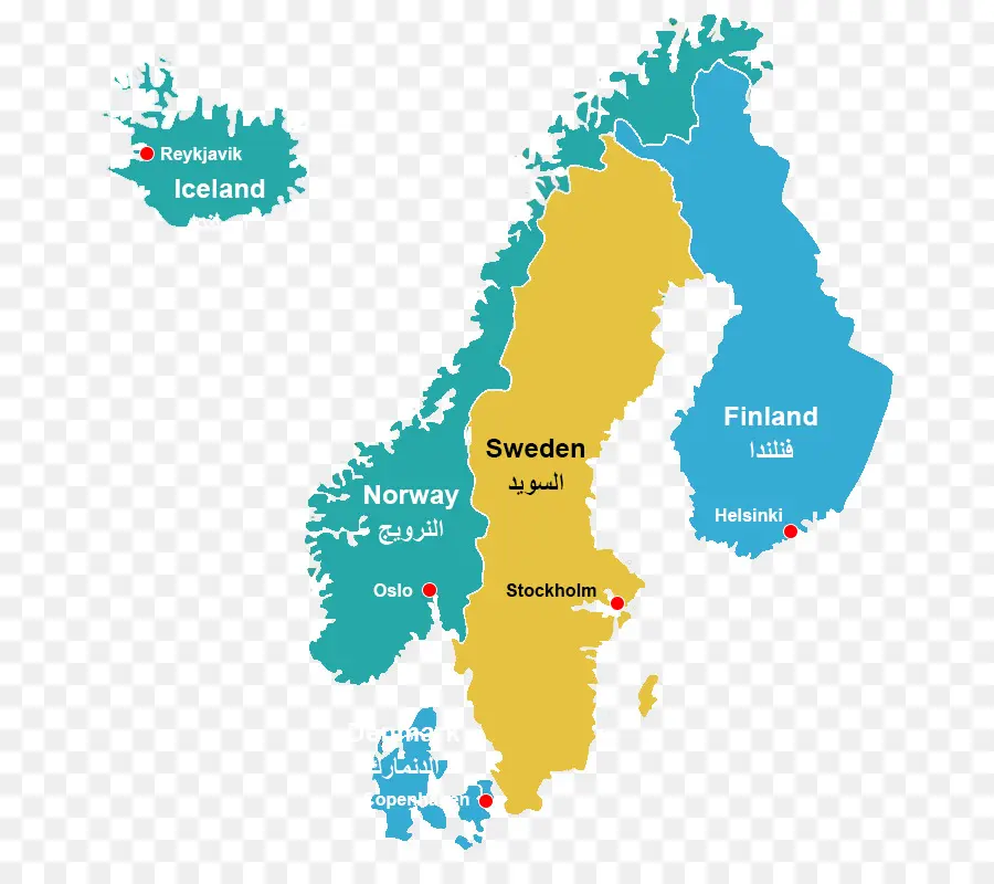 Mapa Da Escandinávia，Países PNG