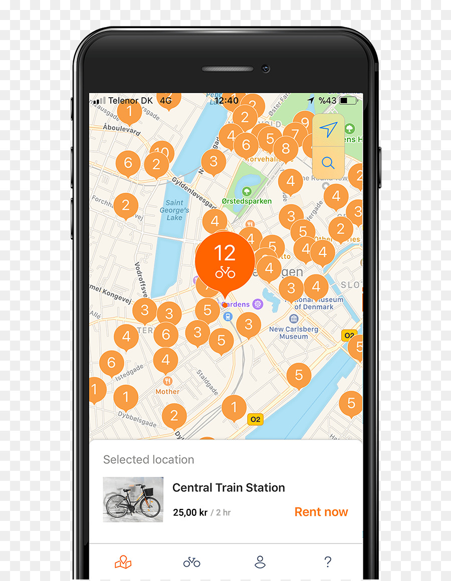 Smartphone，Sistema De Compartilhamento De Bicicletas PNG