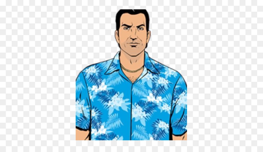 Homem De Camisa Havaiana，Camisa Azul PNG