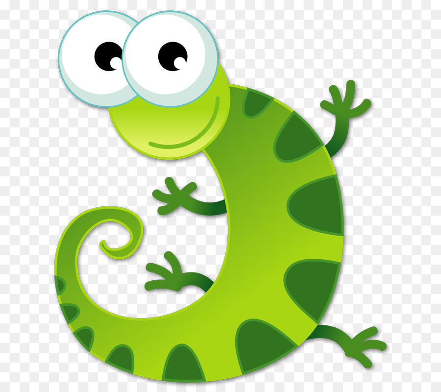 Lagarto Verde，Desenho Animado PNG