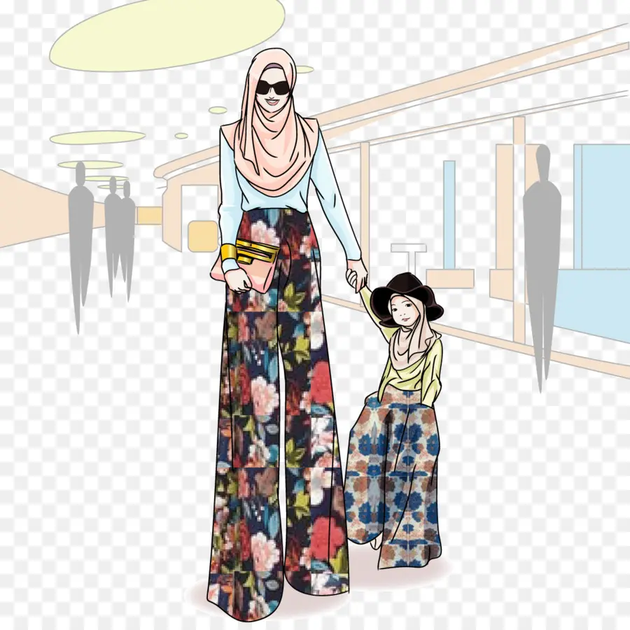 Ilustração De Mãe E Filho，Moda PNG