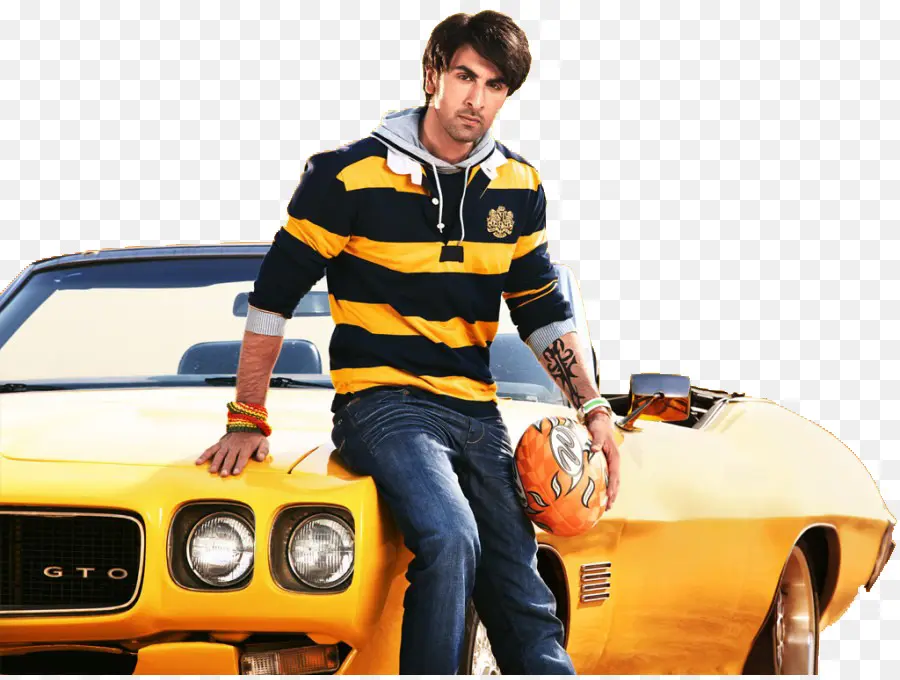 Homem Com Carro，Carro Amarelo PNG