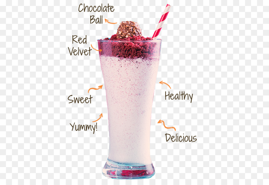 Milk Shake De Veludo Vermelho，Sobremesa PNG