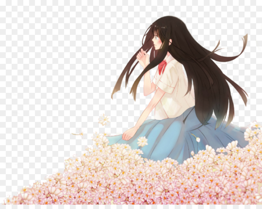 Menina Com Flores，Anime PNG