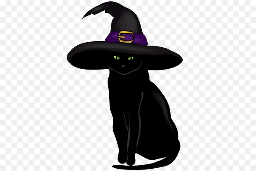 Gato Preto，Chapéu De Bruxa PNG