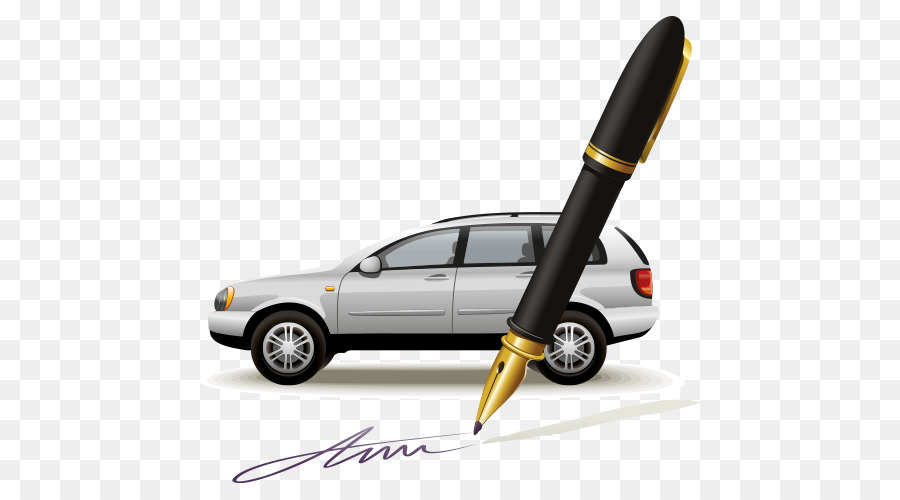 Carro E Caneta，Assinatura PNG