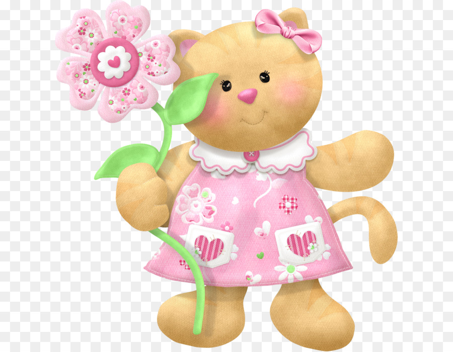 Urso Fofo Com Flor，Urso PNG