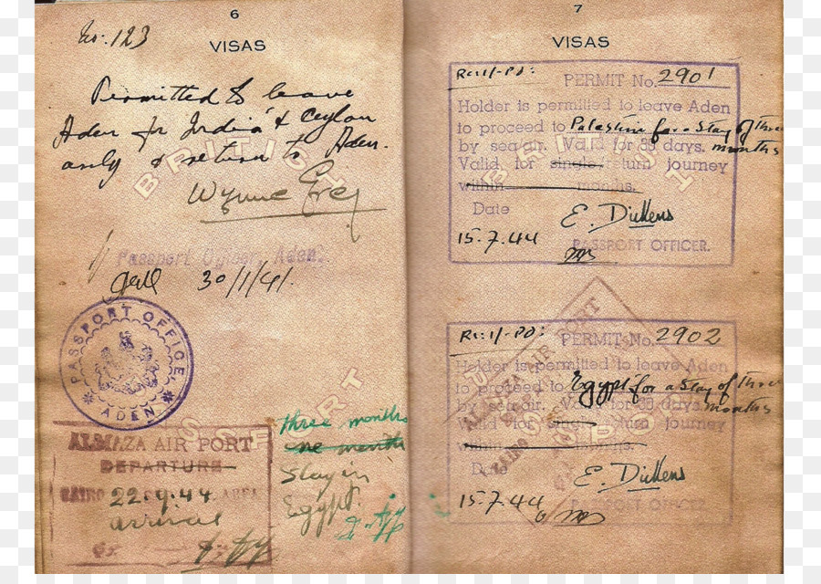 Páginas De Passaporte Antigo，Vistos PNG