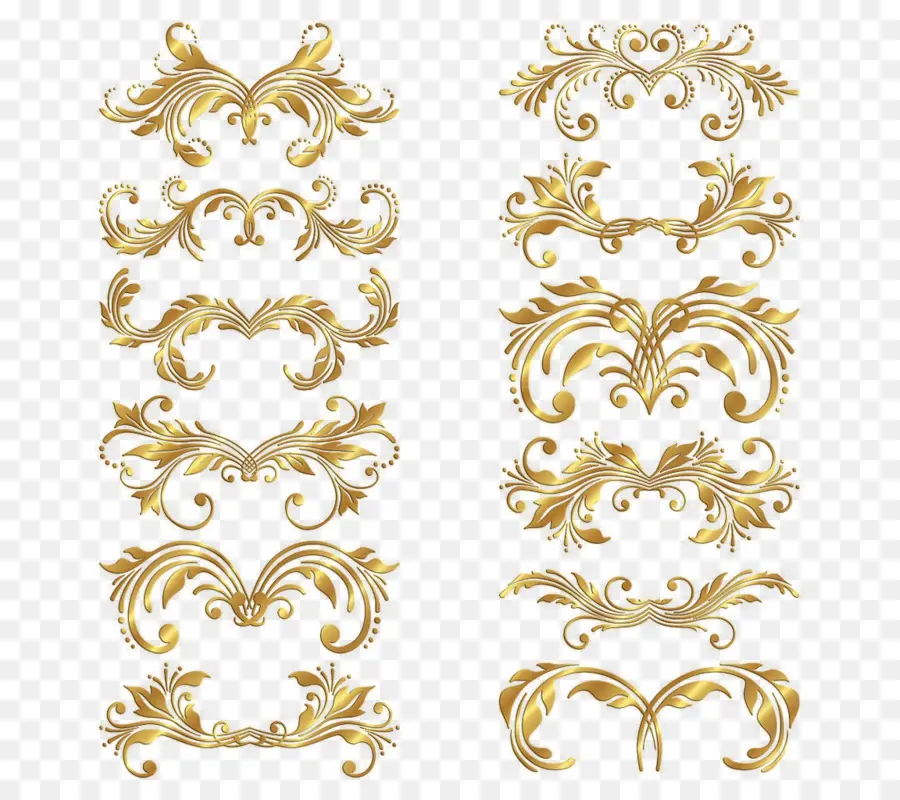 Decorações Ornamentadas，Ouro PNG