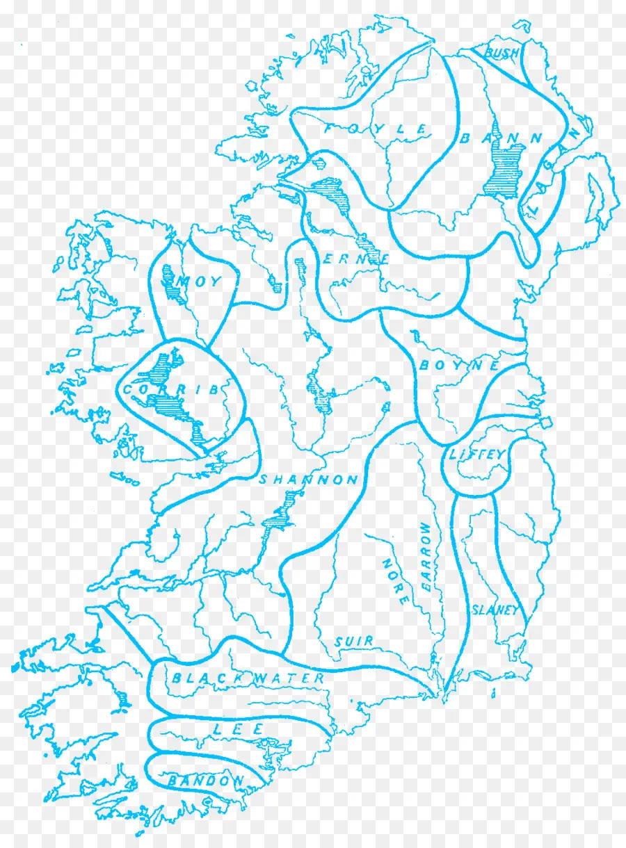 Mapa Da Irlanda，Rios PNG