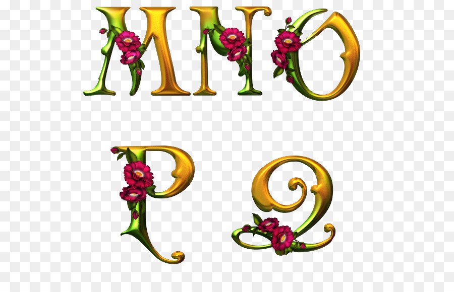 Letras Decorativas，Floral PNG