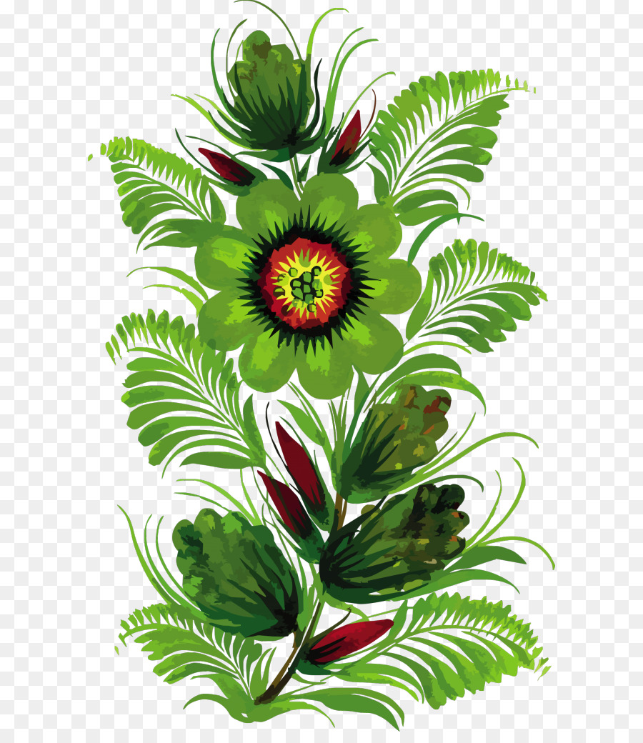 Flor Verde，Folhas PNG