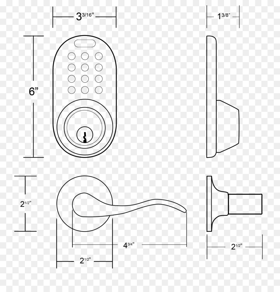 Maçaneta Da Porta，Desenho Técnico PNG