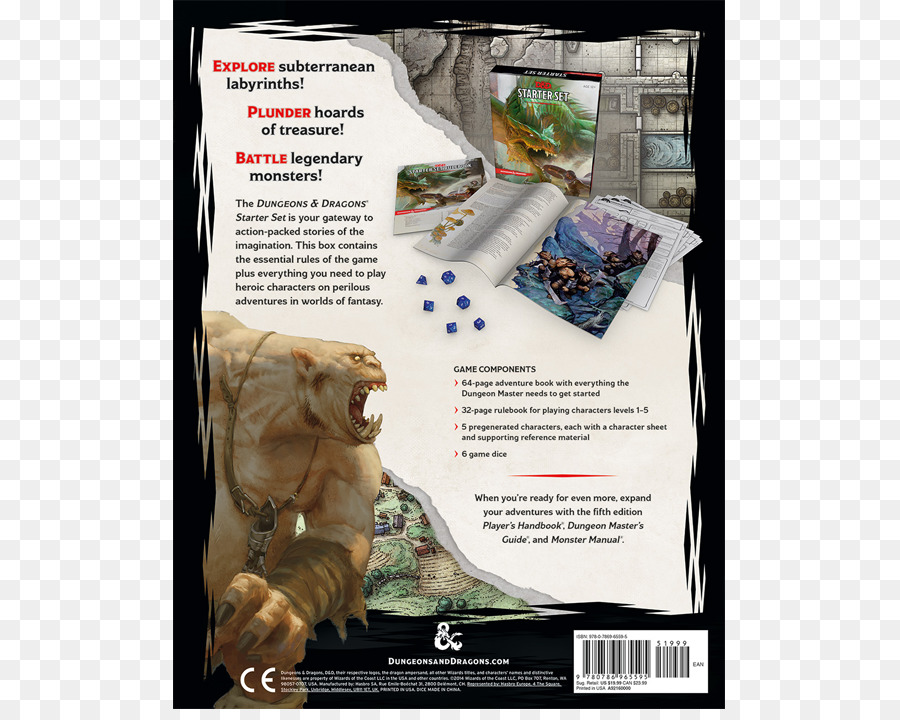 Dungeons Dragons，Dungeons Dragons Starter Set Fantasy Roleplaying Fundamentos PNG