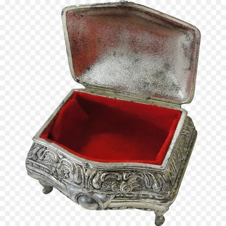 Porta Jóias De Prata，Interior Vermelho PNG