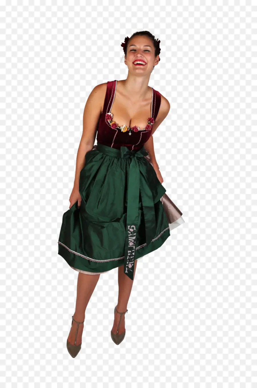 Mulher Em Vestido Tradicional，Sorrindo PNG