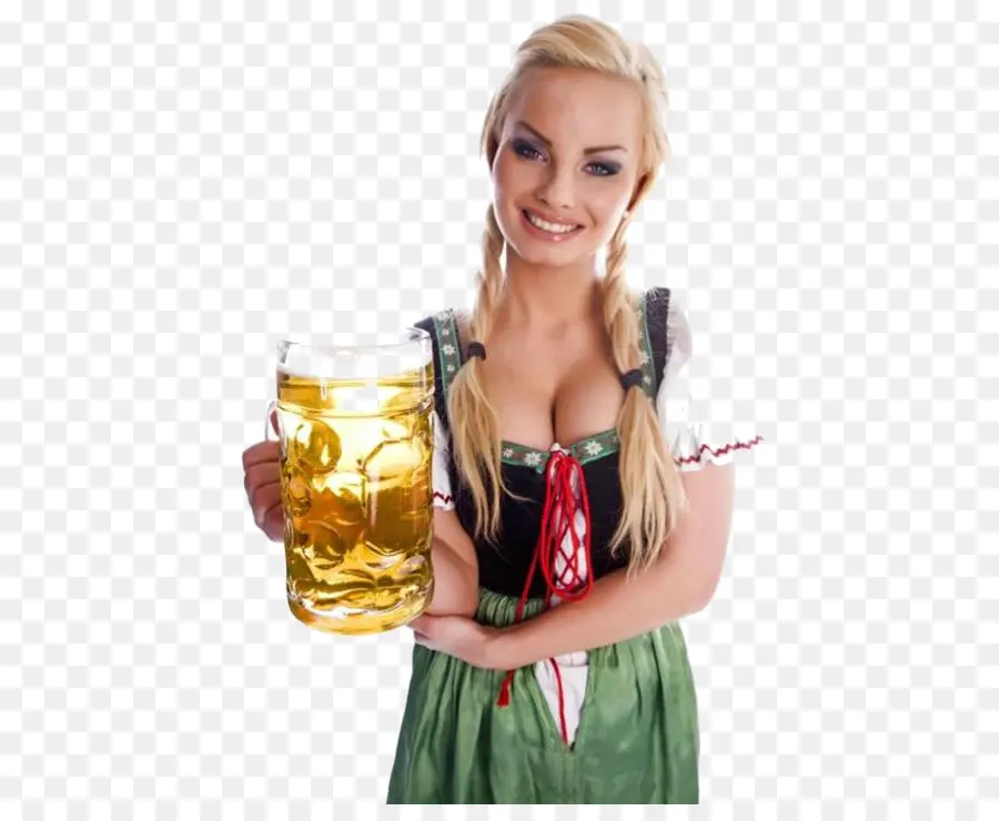 Mulher Em Vestido Tradicional，Cerveja PNG