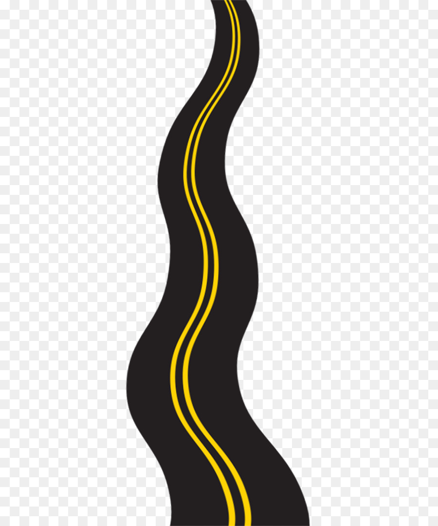 Estrada Curva，Linhas Amarelas PNG