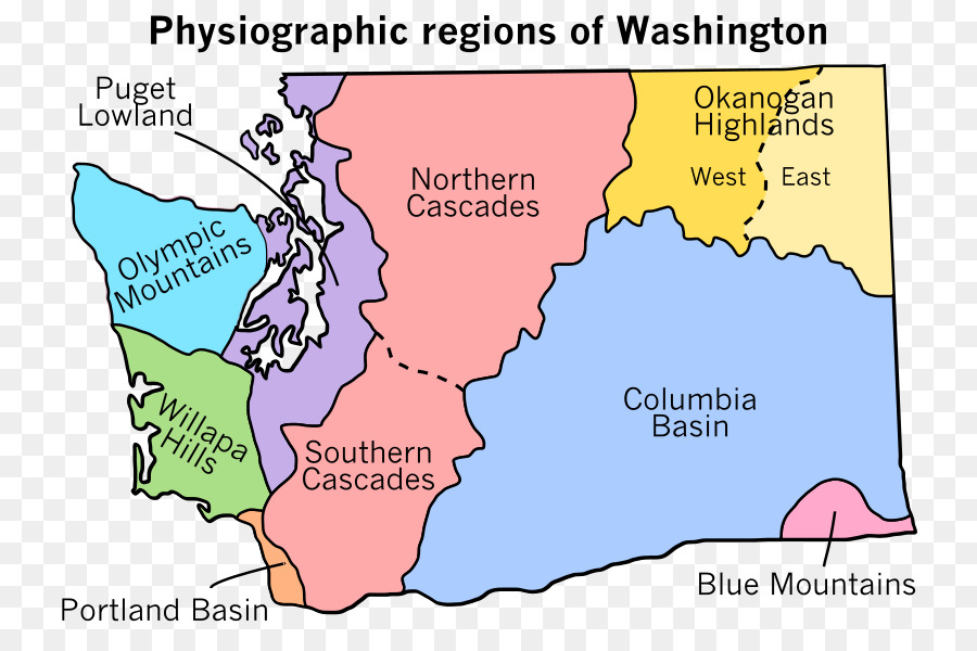 Washington，Regiões Fisiográficas Do Mundo PNG