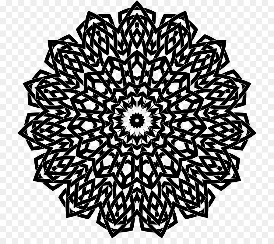 Mandala Preto E Branco，Padrão PNG