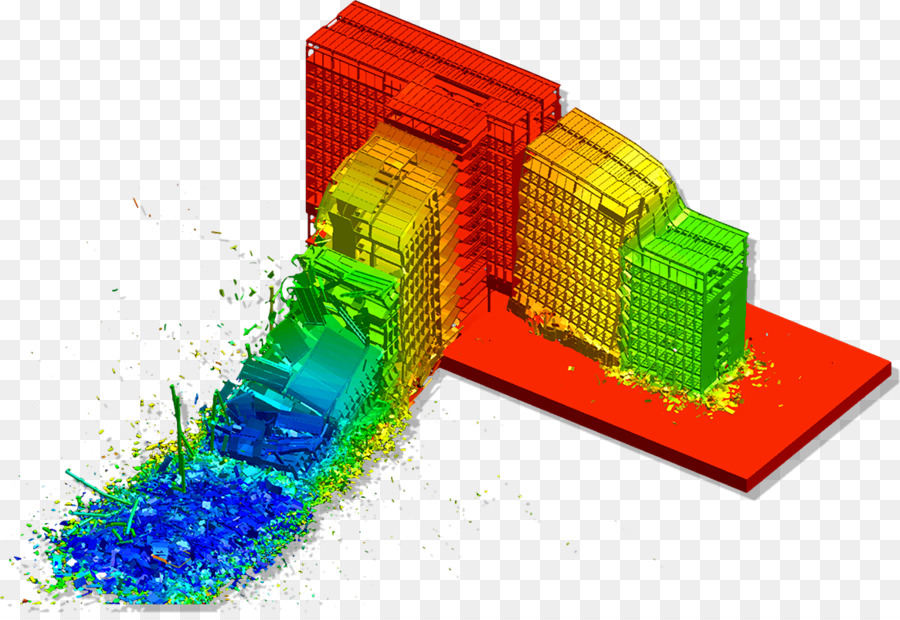 Simulação De Colapso De Edifício，Modelo 3d PNG