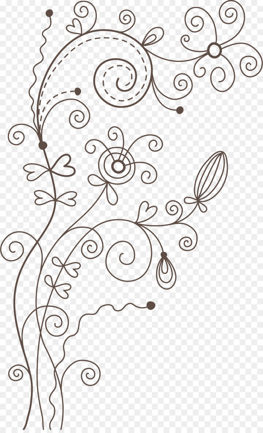 Doodle Floral，Desenho PNG