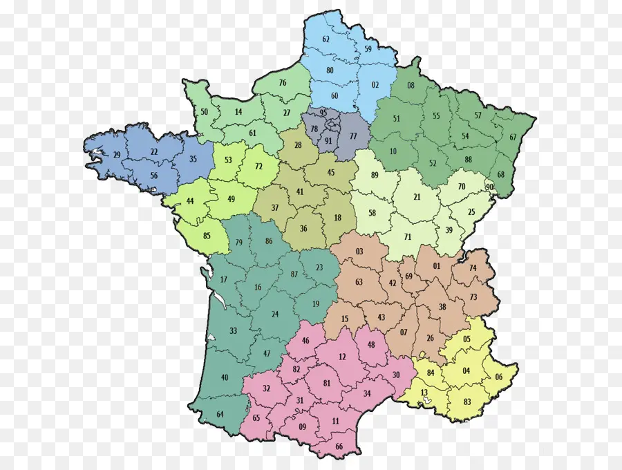 Mapa，Regiões Da França PNG