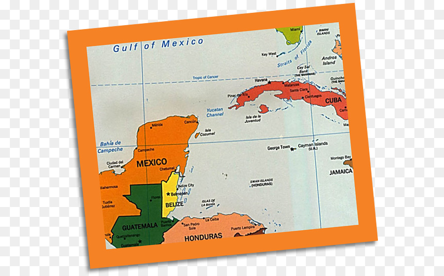 América Central，Mapa PNG