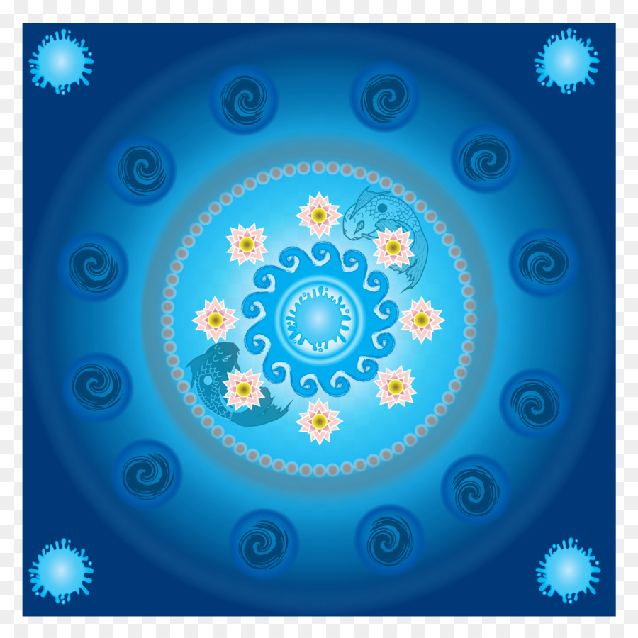 Mandala Azul，Redemoinhos PNG