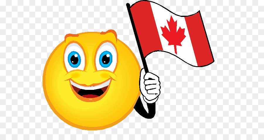 Emoji Com Bandeira Canadense，Sorridente PNG