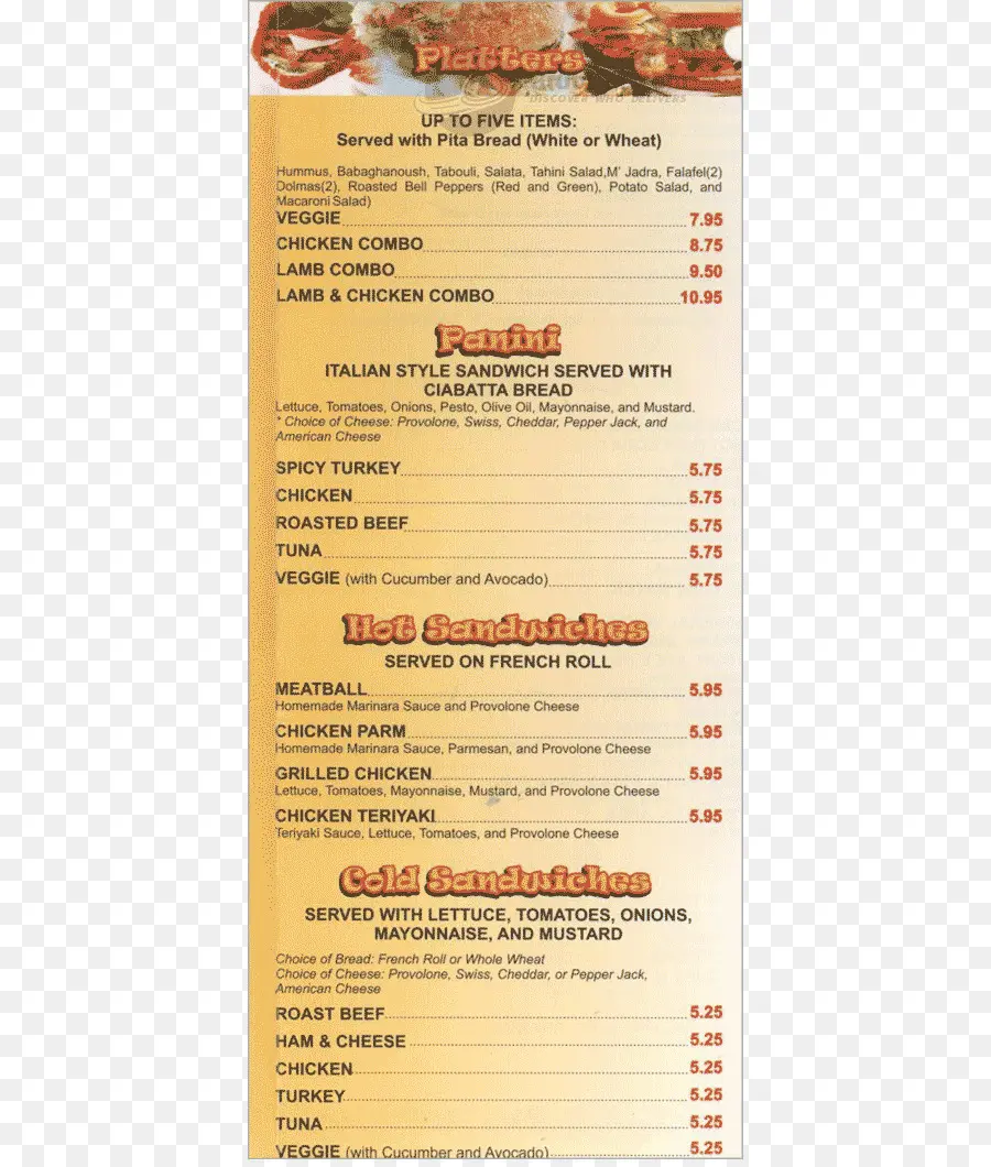 Menu，Sanduíches PNG