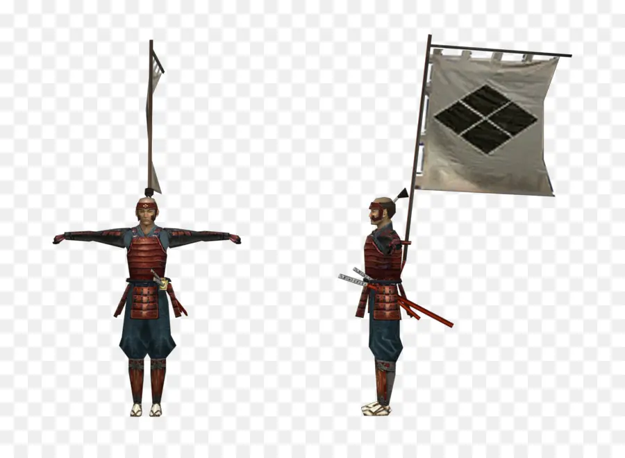 Samurai Com Bandeira，Guerreiro PNG