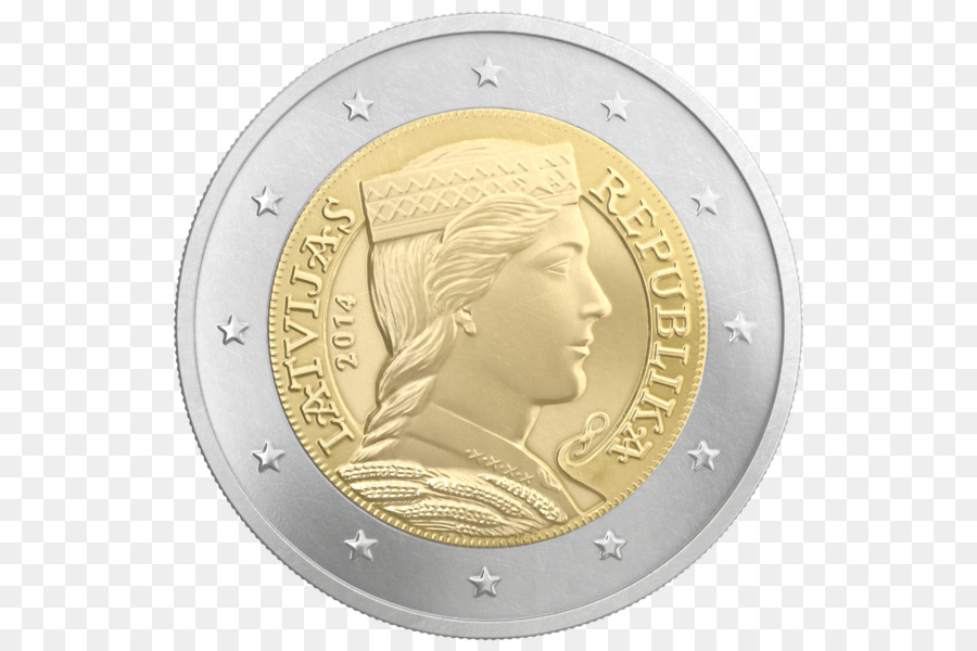 Letónia，Letão Moedas De Euro PNG