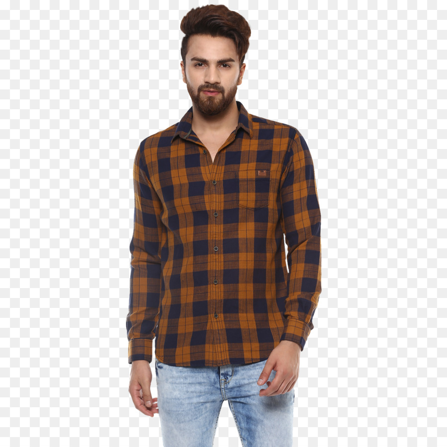 Camisa Xadrez Azul，Casual PNG