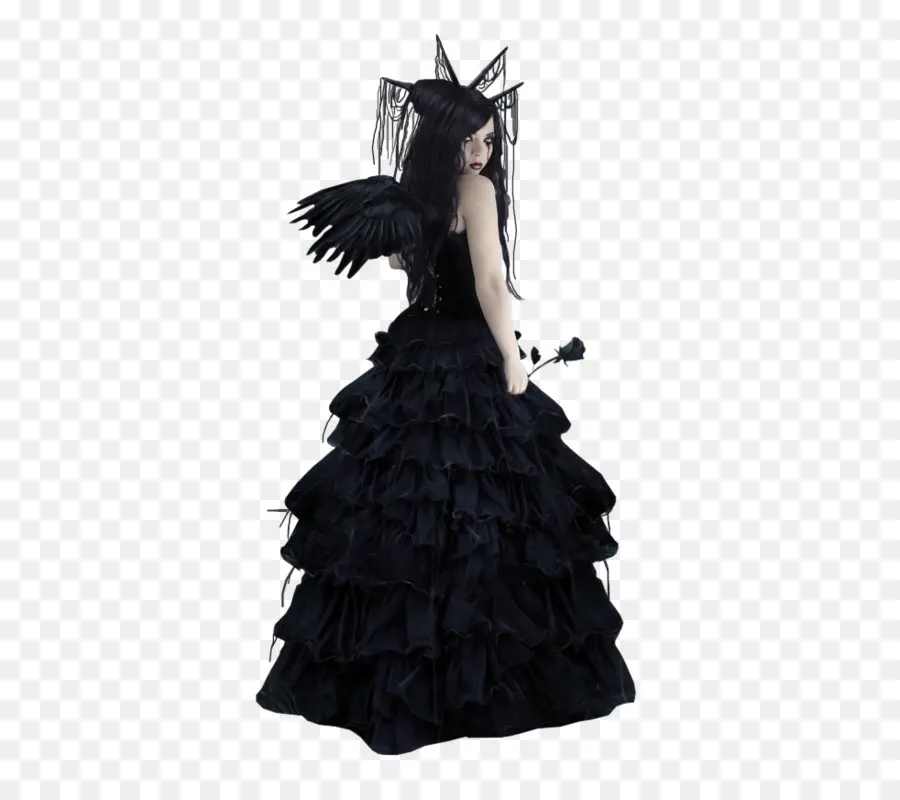 Vestido Gótico，Preto PNG