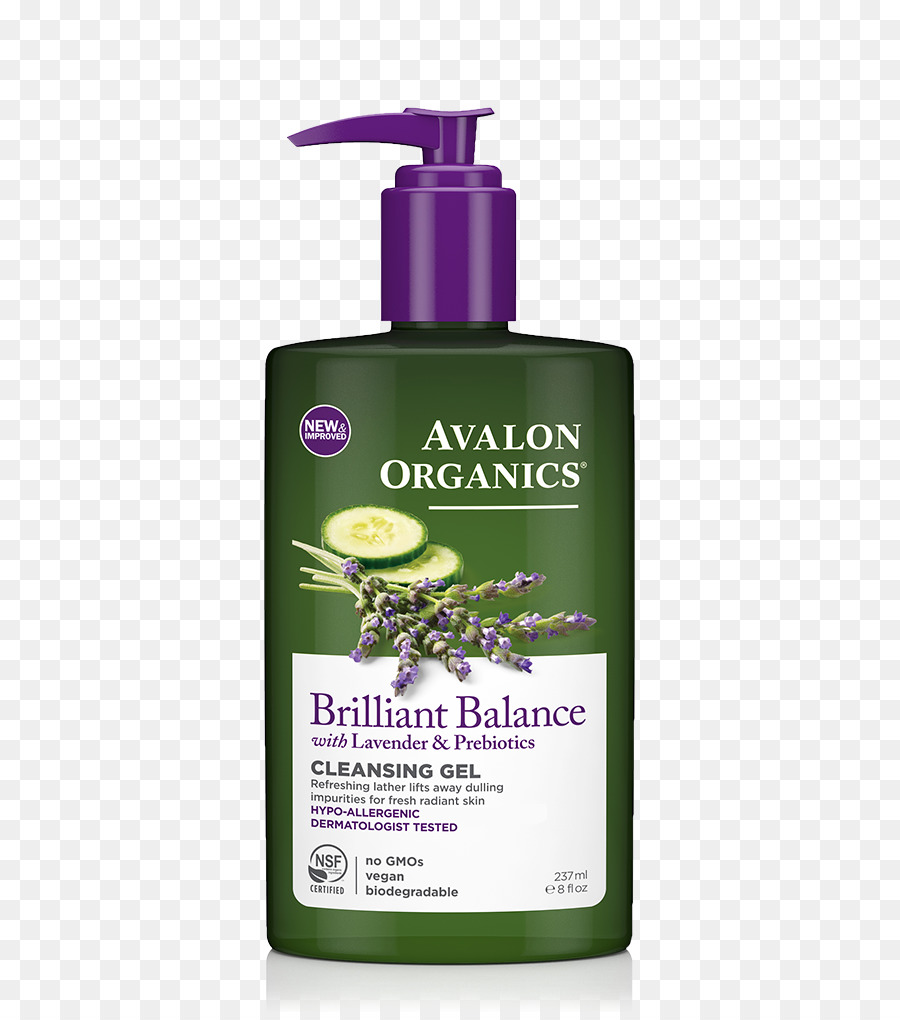 Limpador，Avalon Organics Lavanda Luminosidade Facial Cleasning Gel PNG