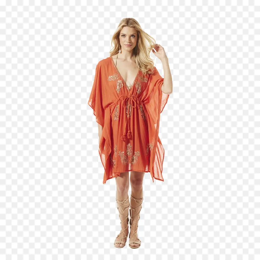 Vestido Laranja，Mulher PNG