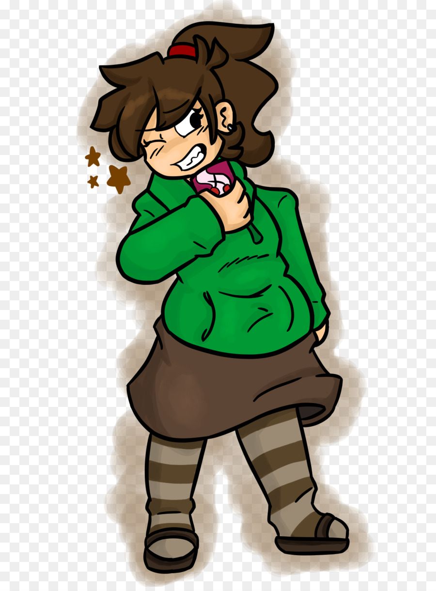 Garota Dos Desenhos Animados，Moletom Verde PNG