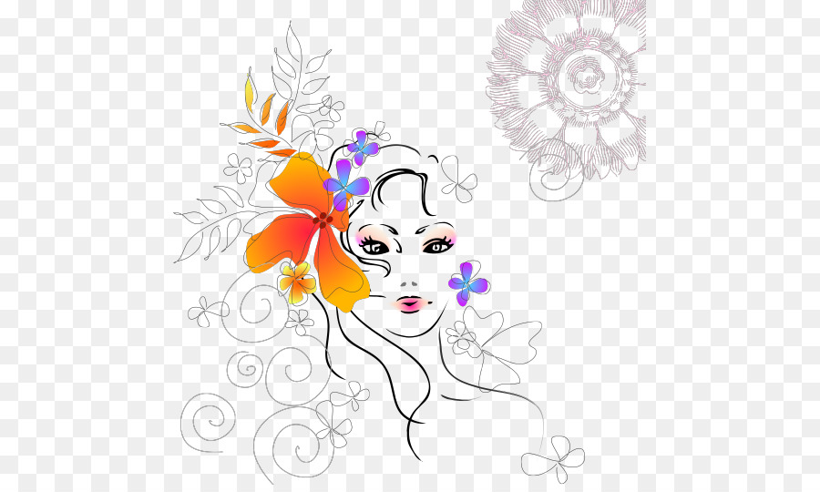 Mulher Com Flores，Flores PNG