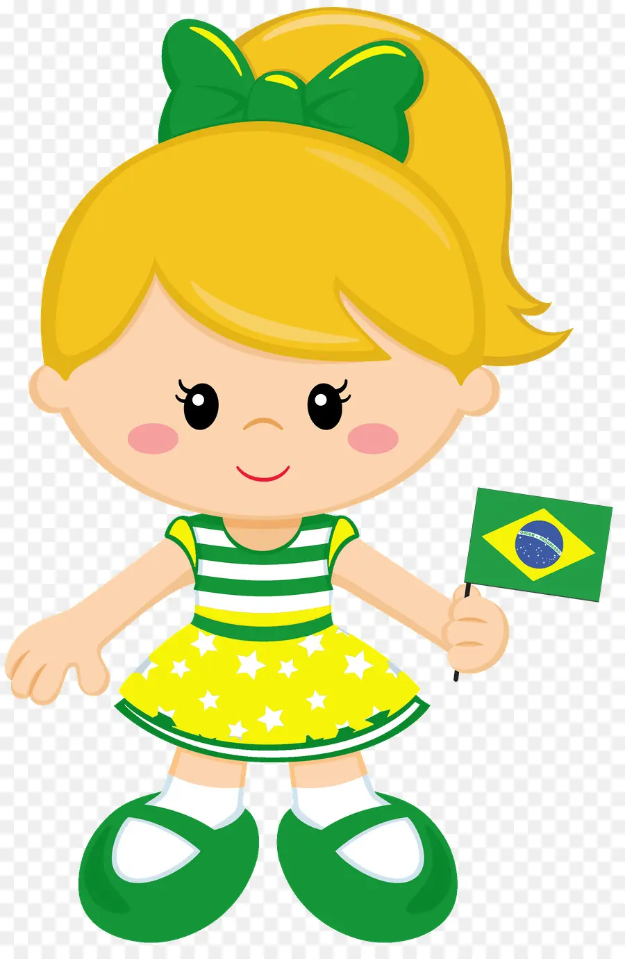 Menina Com Bandeira Brasileira，Criança PNG